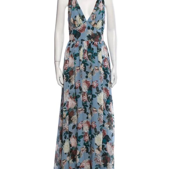 Sachin + Babi Dresses & Skirts - Sachin + Babi Blue Gray V-Neck Sleeveless Maxi Sundress